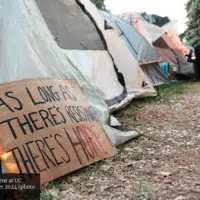 Student encampment at UC Berkeley in summer 2024 (photo by O.E.)